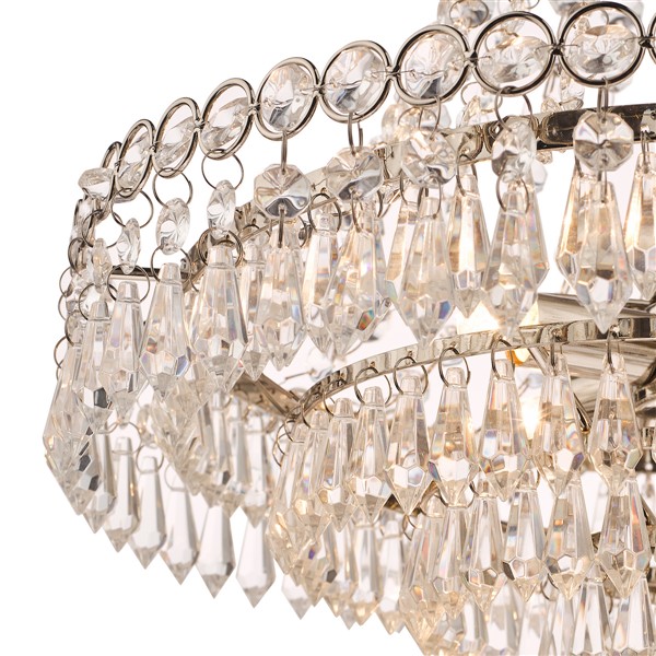 (image for) Laura Ashley Enid 5lt Chandelier Polished Nickel & Cut Glass